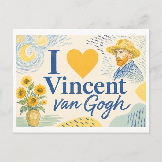 "Ik [Hart] Vincent van Gogh" Briefkaart (Voorkant)