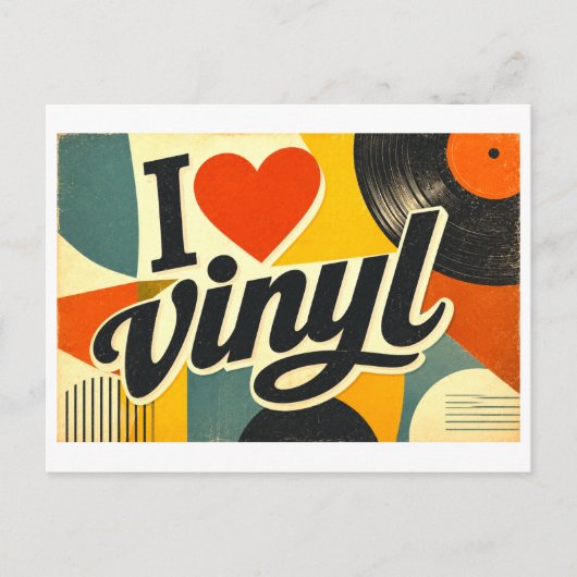 Ik [Hart] Vinyl Briefkaart (Voorkant)