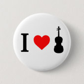 Ik hart Violin Badge Ronde Button 5,7 Cm (Voorkant)