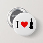 Ik hart Violin Badge Ronde Button 5,7 Cm (Voorkant /achterkant)