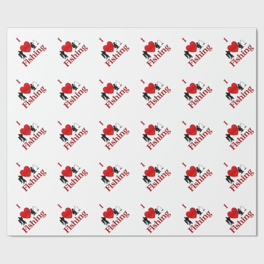 Ik hart Vist Cadeaupapier (Vlak)