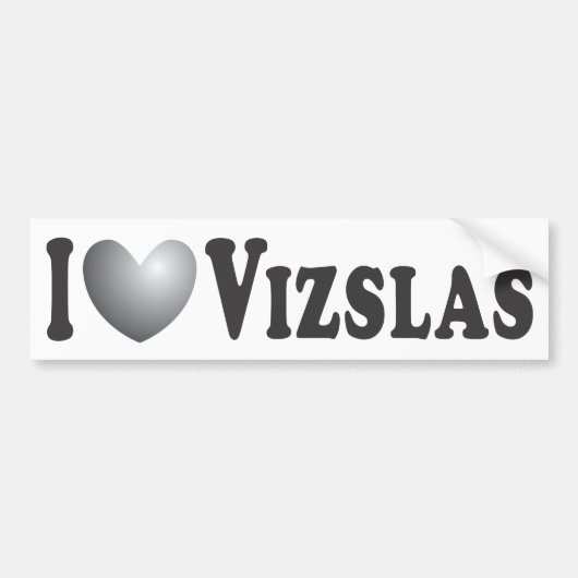 Ik Hart Vizslas - Bumper Sticker (Voorkant)