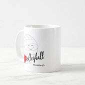 Ik hart volleybal blij kawaii meisjes volleybal koffiemok (Voorkant links)