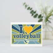 "Ik [Hart] Volleybal" Briefkaart (Staand voorkant)