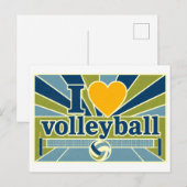 "Ik [Hart] Volleybal" Briefkaart (Voorkant / Achterkant)