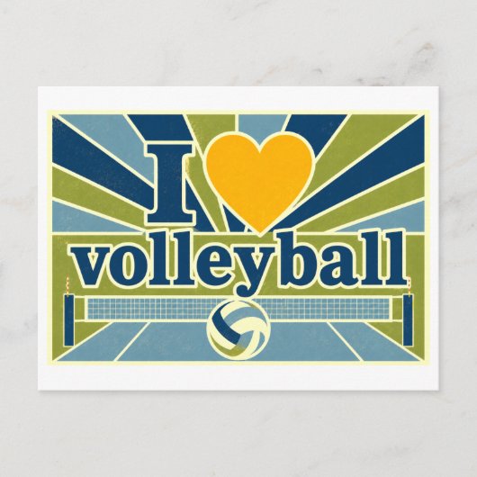 "Ik [Hart] Volleybal" Briefkaart (Voorkant)
