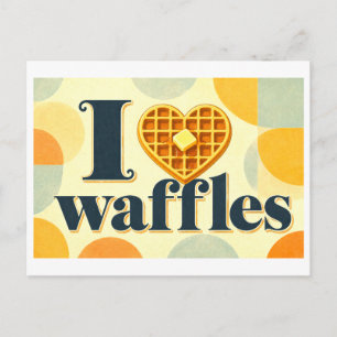 "Ik [Hart] Wafels" Briefkaart