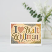 "Ik [Hart] Walt Whitman" Briefkaart (Staand voorkant)