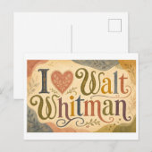 "Ik [Hart] Walt Whitman" Briefkaart (Voorkant / Achterkant)