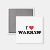 Ik hart Warschau Polen Magneet (Voorkant / Achterkant)
