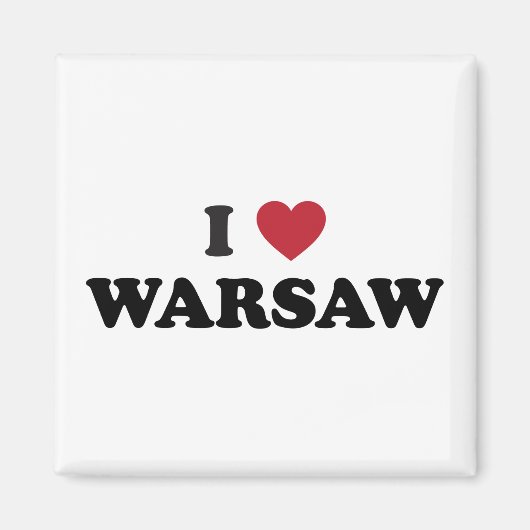Ik hart Warschau Polen Magneet (Voorkant)