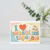 "Ik [Hart] Washi Tape" Briefkaart (Staand voorkant)