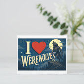 "Ik [Hart] Weerwolven" Briefkaart (Staand voorkant)