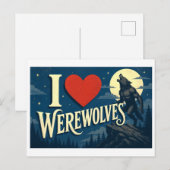 "Ik [Hart] Weerwolven" Briefkaart (Voorkant / Achterkant)
