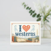 "Ik [Hart] Westerns" Briefkaart (Staand voorkant)