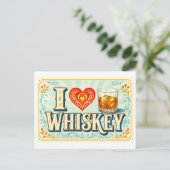 "Ik [Hart] Whiskey" Briefkaart (Staand voorkant)