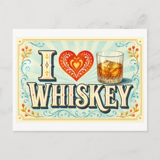"Ik [Hart] Whiskey" Briefkaart (Voorkant)