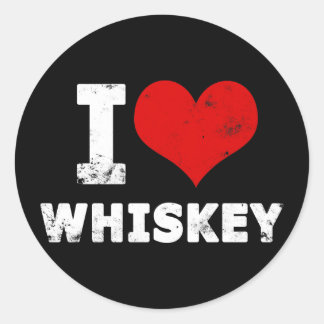 Ik hart whisky ronde sticker
