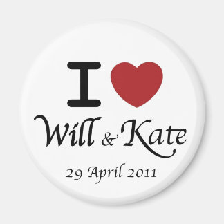 Ik hart William en Kate Royal Wedding Magnet