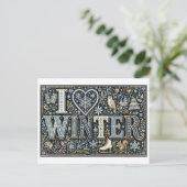 "Ik [Hart] Winter" Briefkaart (Staand voorkant)