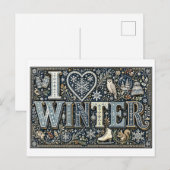 "Ik [Hart] Winter" Briefkaart (Voorkant / Achterkant)