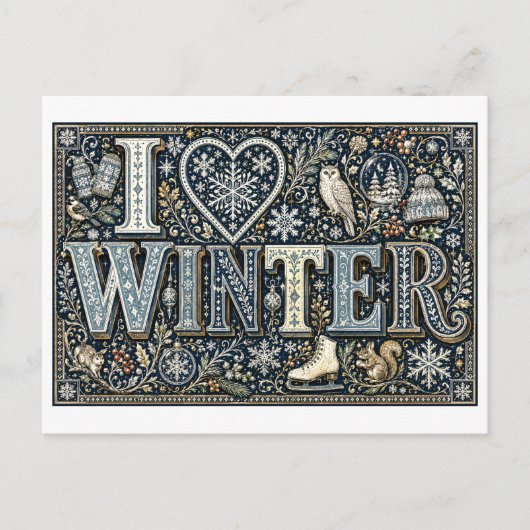 "Ik [Hart] Winter" Briefkaart (Voorkant)