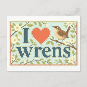 "Ik [Hart] Winterkoninkjes" Briefkaart