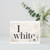 "Ik [Hart] Wit" Briefkaart (Staand voorkant)