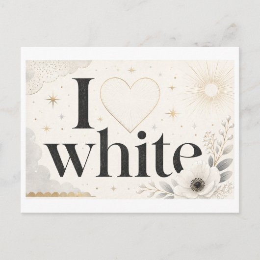 "Ik [Hart] Wit" Briefkaart (Voorkant)