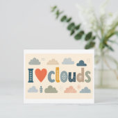 "Ik [Hart] Wolken" Briefkaart (Staand voorkant)