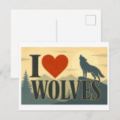 "Ik [Hart] Wolven" Briefkaart (Voorkant / Achterkant)