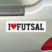 Ik [Hart] Zaalvoetbal Bumpersticker (Op auto)