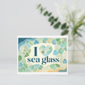 "Ik [Hart] Zee Glas" Briefkaart (Staand voorkant)