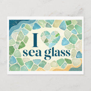 "Ik [Hart] Zee Glas" Briefkaart