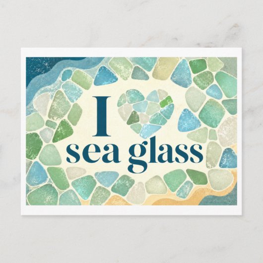 "Ik [Hart] Zee Glas" Briefkaart (Voorkant)