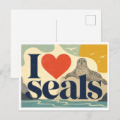 "Ik [Hart] zeehonden" Briefkaart (Voorkant / Achterkant)