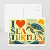 "Ik [Hart] Zeeschildpadden" Briefkaart (Voorkant / Achterkant)