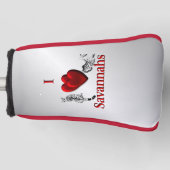 Ik Hart Zilveren Savannahkat Golfheadcover (Voorkant)