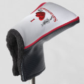Ik Hart Zilveren Savannahkat Golfheadcover (3/4 voorkant)