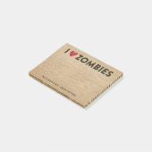 Ik hart Zombies Burlap Personaliseer Post-it® Notes (Schuin)