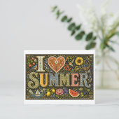"Ik [Hart] Zomer" Briefkaart (Staand voorkant)