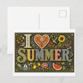 "Ik [Hart] Zomer" Briefkaart (Voorkant / Achterkant)