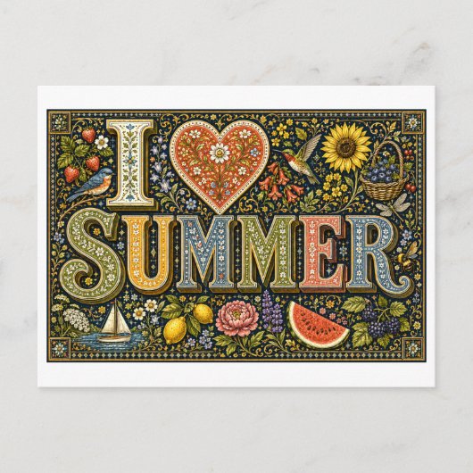 "Ik [Hart] Zomer" Briefkaart (Voorkant)