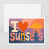 "Ik [Hart] Zonsondergangen" Briefkaart (Voorkant / Achterkant)