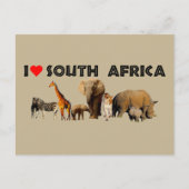 Ik hart Zuid-Afrika Wildlife Collage Briefkaart (Voorkant)