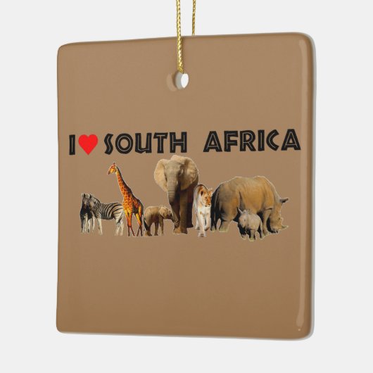 Ik hart Zuid-Afrika Wildlife Collage Ceramic Orna Keramisch Ornament (Links)