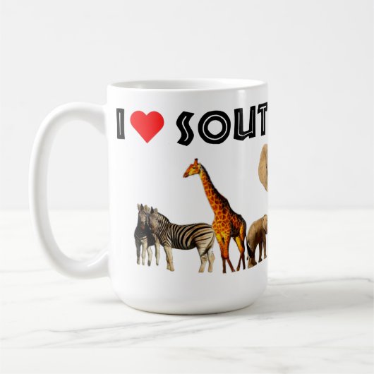 Ik hart Zuid-Afrika Wildlife Collage Koffiemok (Links)