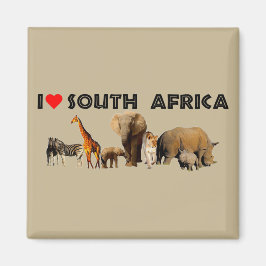 Ik hart Zuid-Afrika Wildlife Collage Magneet