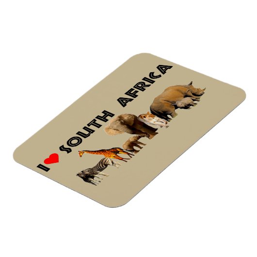 Ik hart Zuid-Afrika Wildlife Collage Magneet (Linkerzijde)