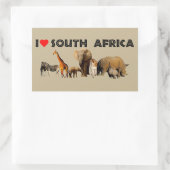 Ik hart Zuid-Afrika Wildlife Collage Rechthoekige Sticker (Tas)